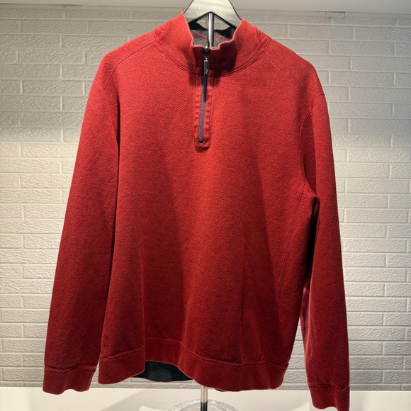 Tommy Bahama Other - Tommy Bahama Men's Red Half Zip‎ Pullover Textured Long Sleeve Casual Sweater